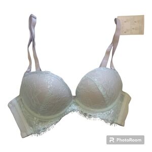 THE LITTLE BRA COMPANY Catherine Green Lace Push Up Bra - Size 28A, XXS